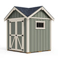 Gartenhaus 300 x 240 x 260 cm aus Holz in Salbeigrün Creme mit Doppeltür und Fenster