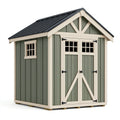 Gartenhaus 240 x 180 x 230 cm aus Holz Grün Creme mit Doppeltür im Landhausstil
