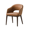 Esszimmerstuhl 68 x 70 x 82 cm in Cognacbraun Lederoptik mit Holzgestell
